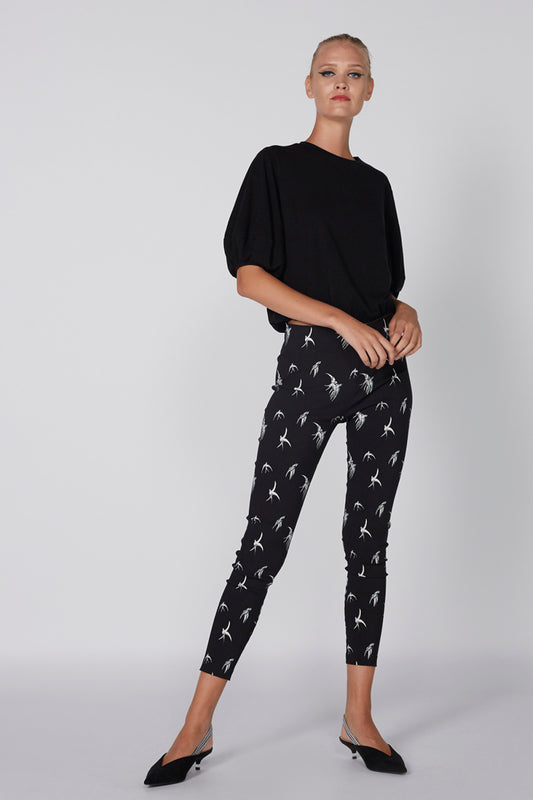 Round Neck Top with Balloon Sleeves