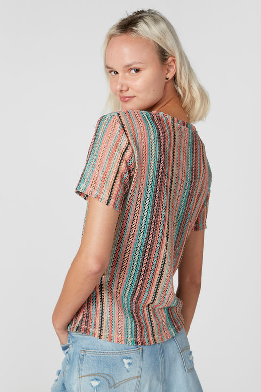 Textured T-Shirt in Regular Fit with Round Neck and Short Sleeves