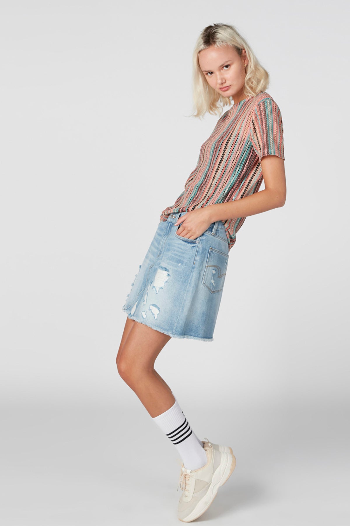 Textured T-Shirt in Regular Fit with Round Neck and Short Sleeves