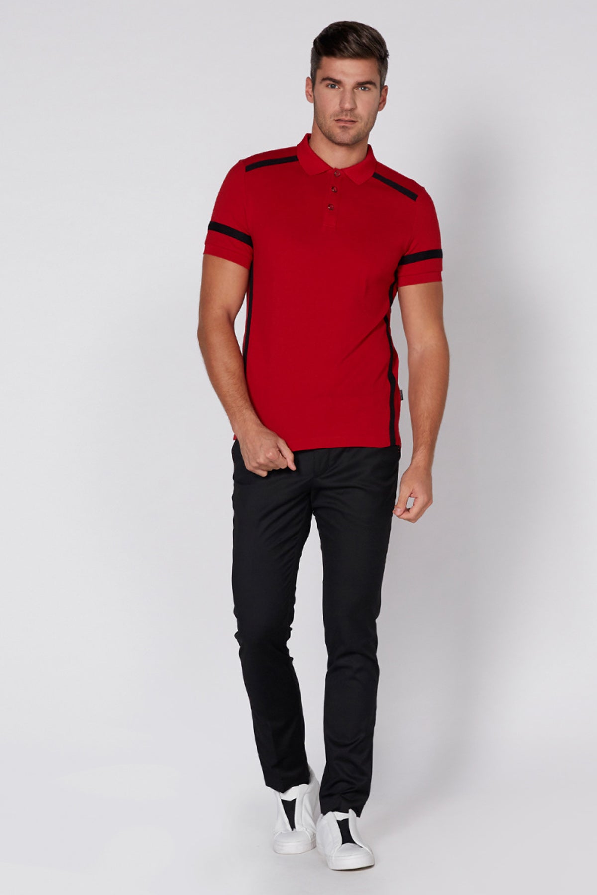 Polo Neck T-Shirt with Short Sleeves