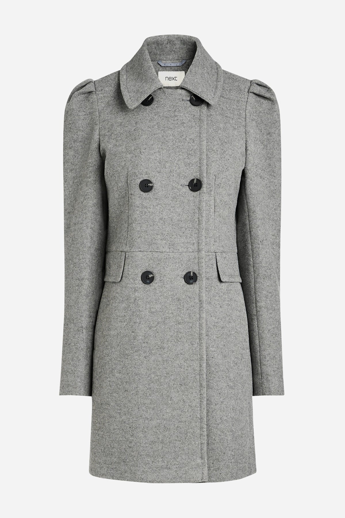 Puff Sleeve Double Breasted Coat