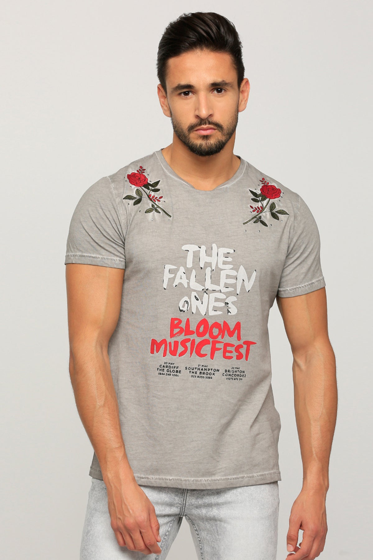 Printed T-Shirt with Round Neck and Short Sleeves