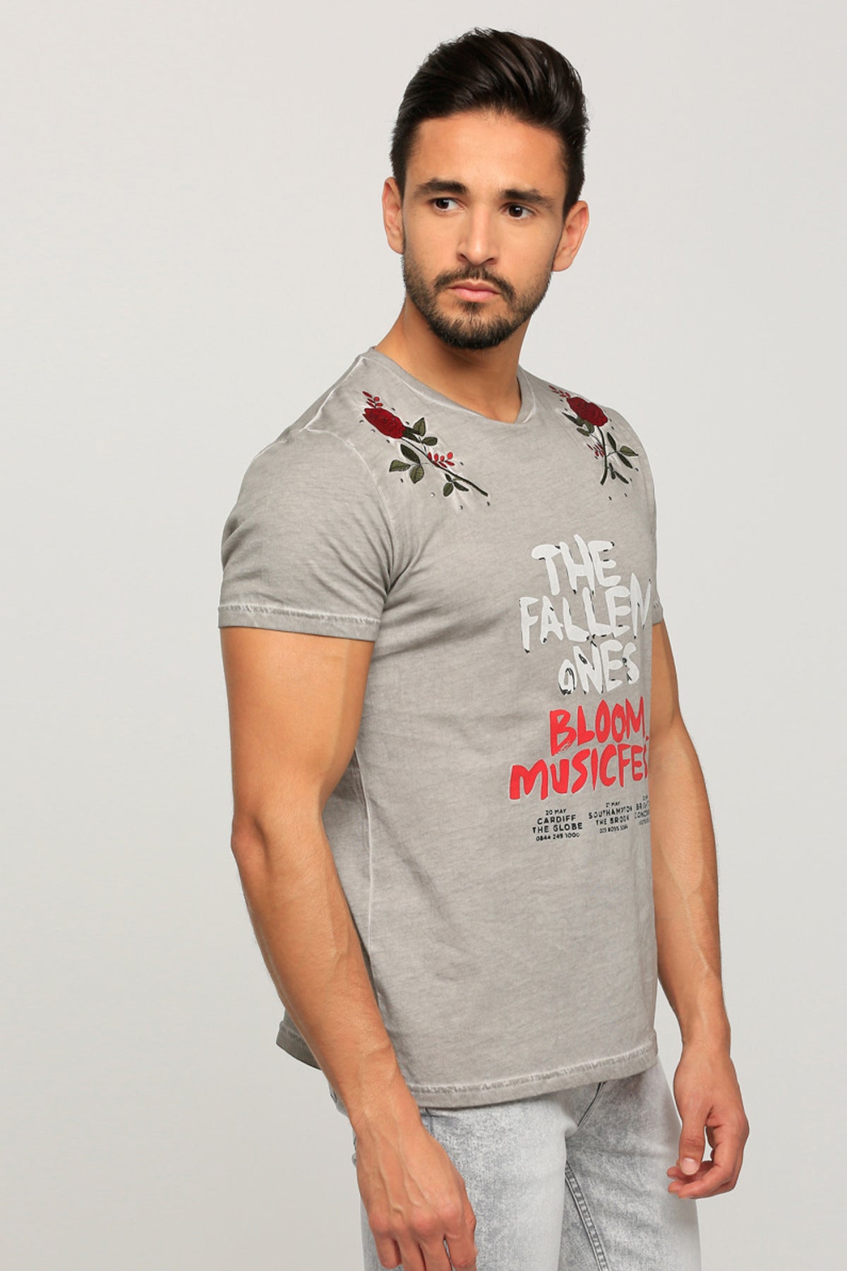 Printed T-Shirt with Round Neck and Short Sleeves