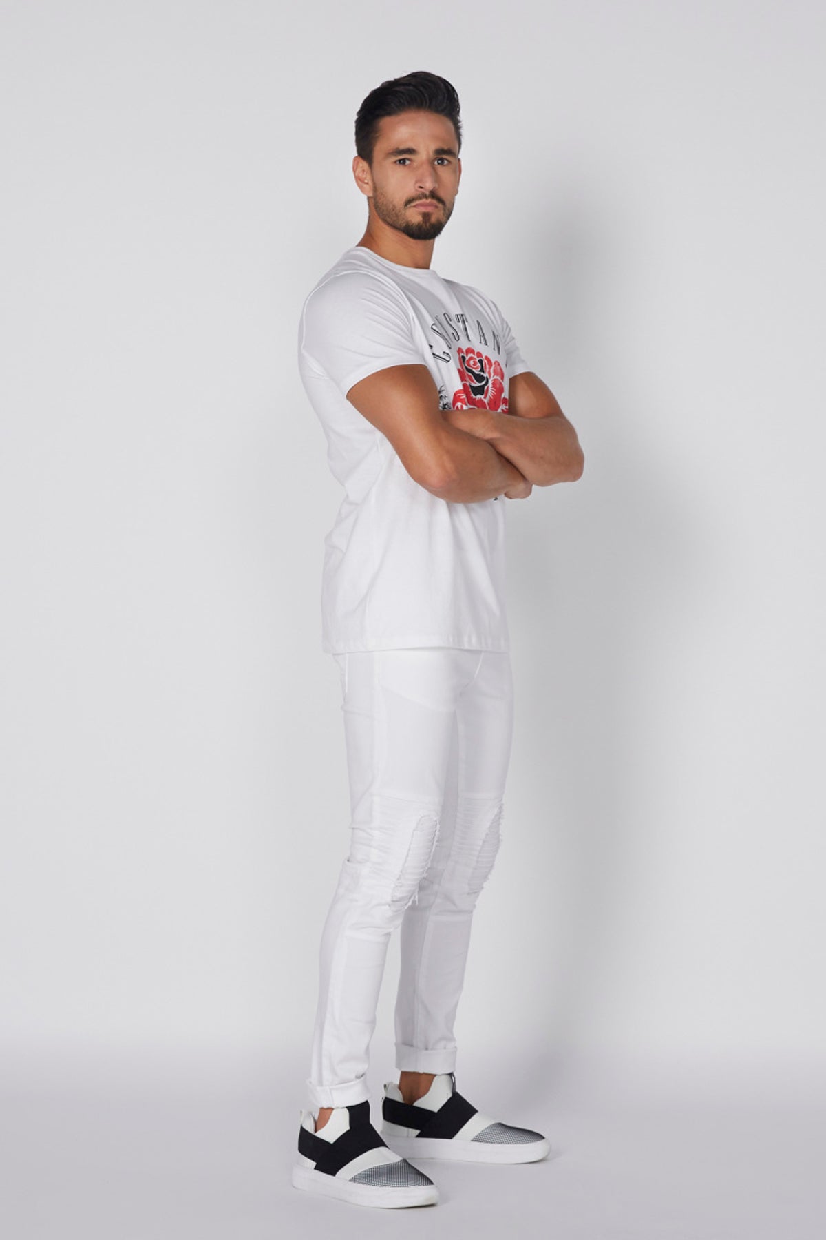 Printed T-Shirt with Round Neck and Short Sleeves