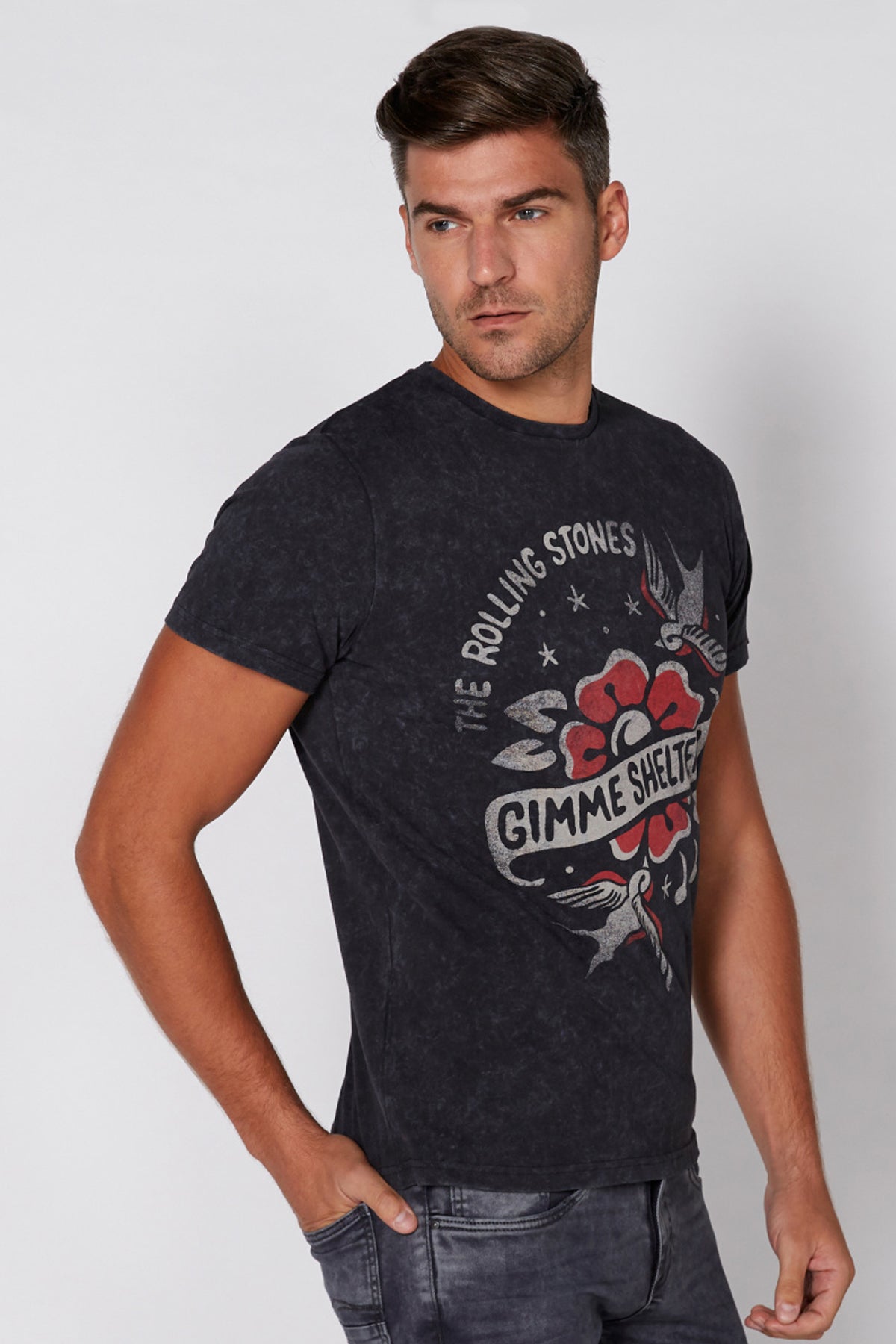 Printed T-Shirt with Round Neck and Short Sleeves
