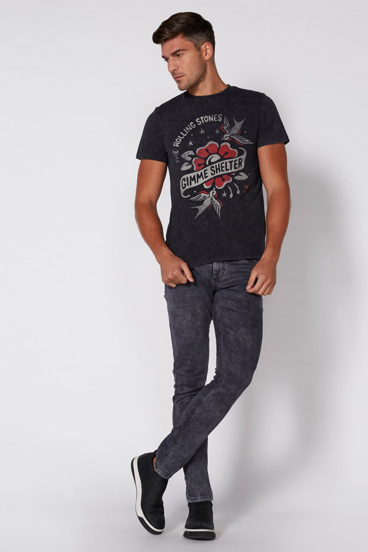 Printed T-Shirt with Round Neck and Short Sleeves