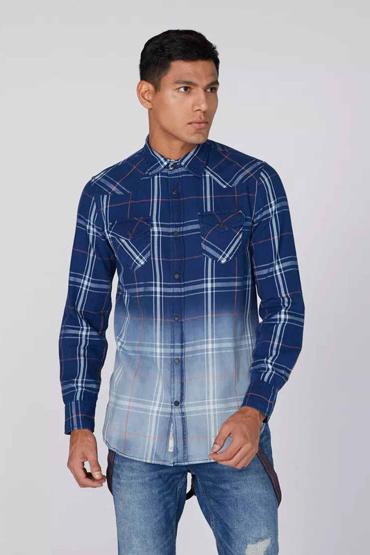 Chequered Shirt with Long Sleeves and Complete Placket
