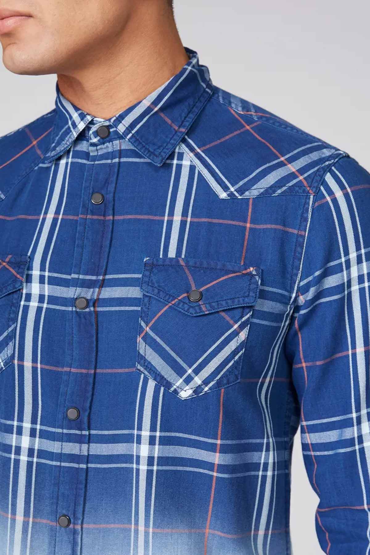 Chequered Shirt with Long Sleeves and Complete Placket