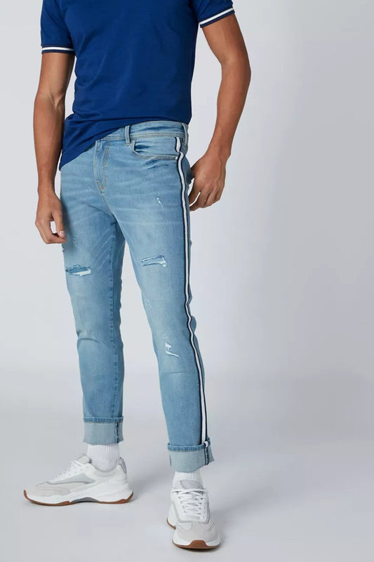 Striped Side Tape Jeans with Pocket Detail