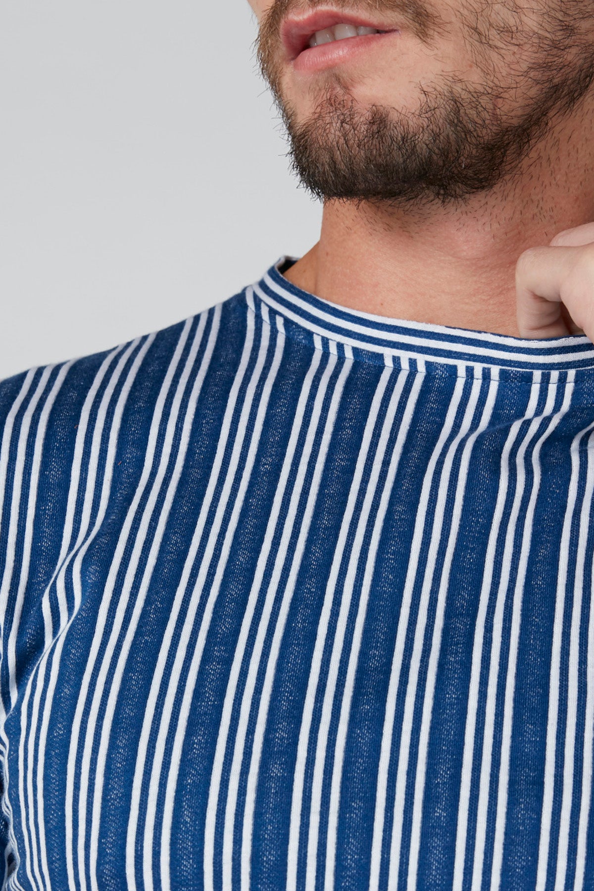Striped T-Shirt in Slim Fit with Crew Neck