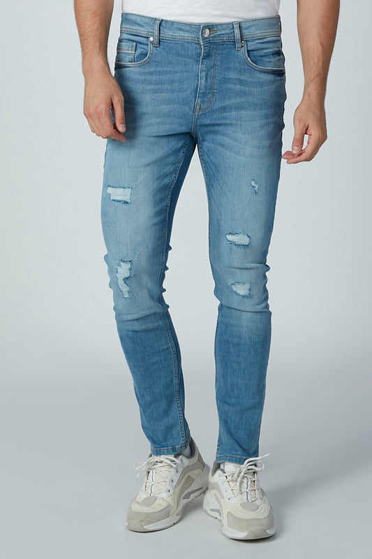 Ripped Full Length Jeans with Belt Loops
