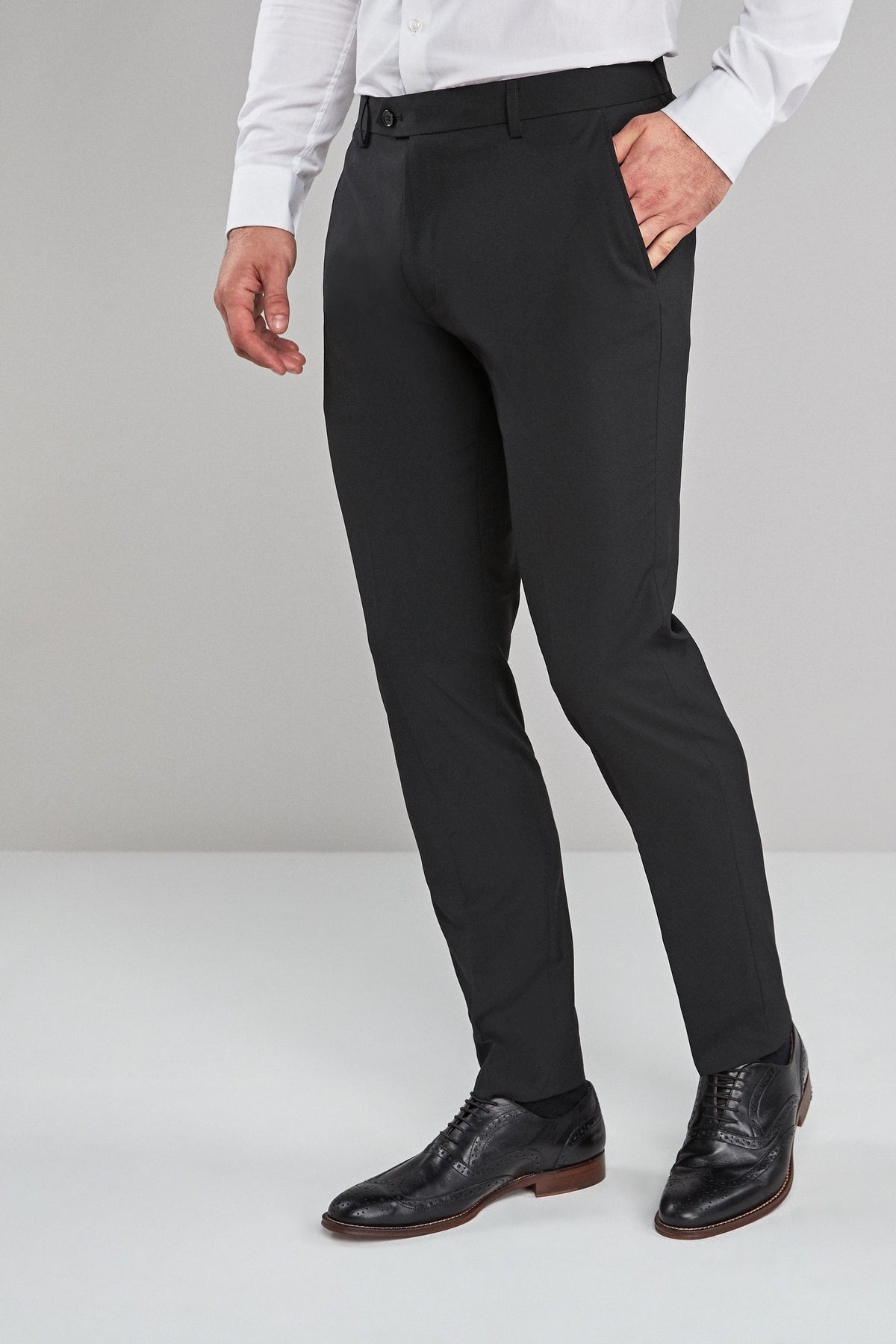 Stretch Plain Front Trousers