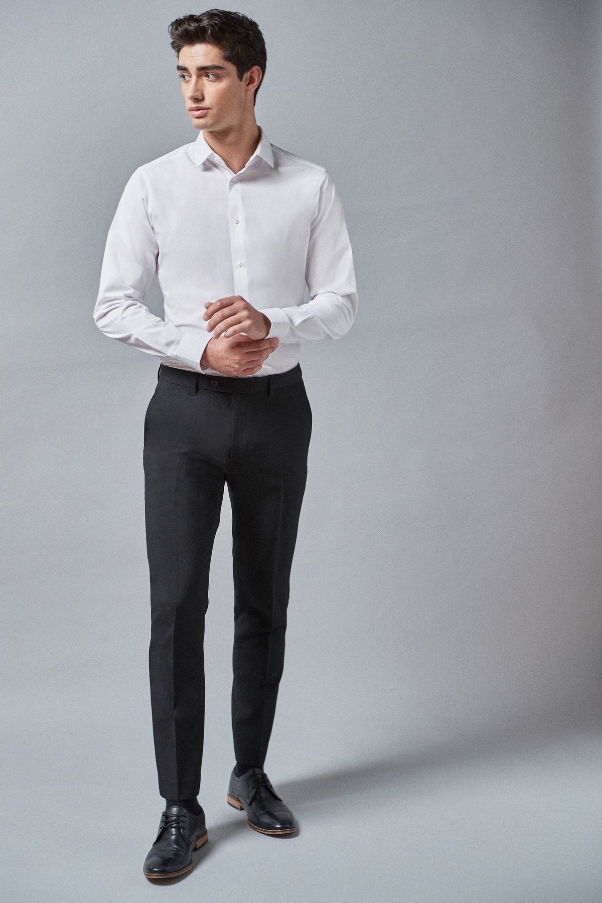 Stretch Plain Front Trousers
