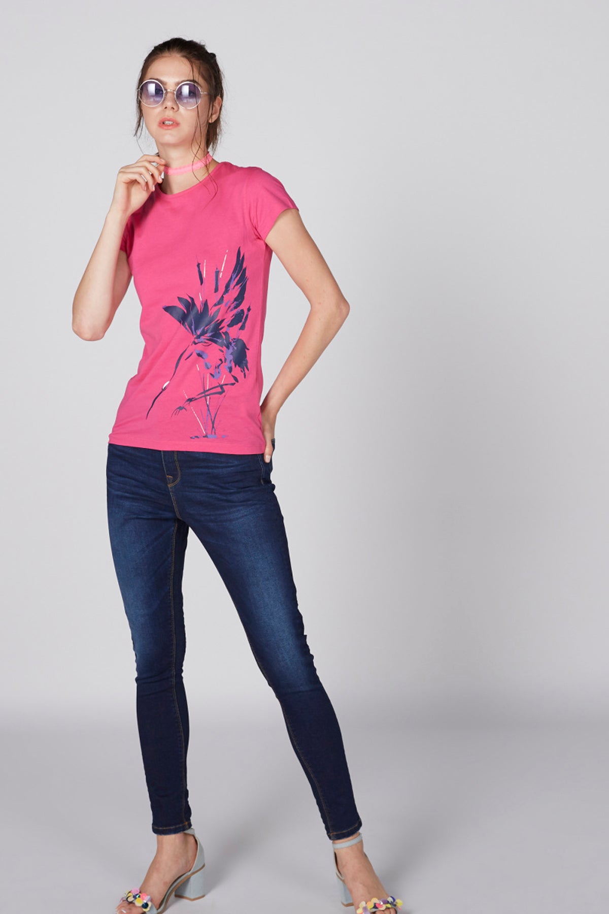 Full Length Jeans with Button Closure and Pocket Detail