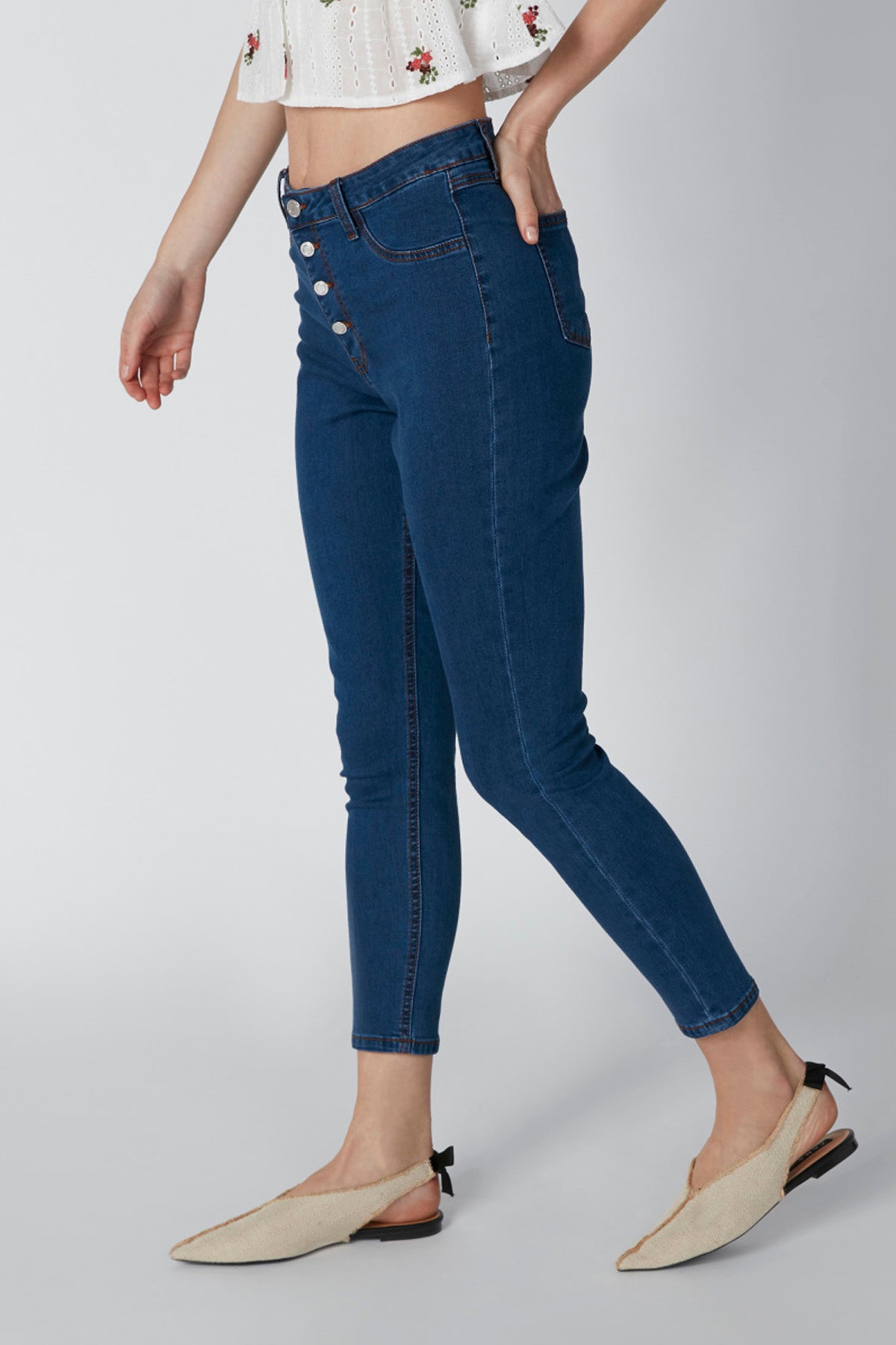 Pocket Detail Jeans with Belt Loops