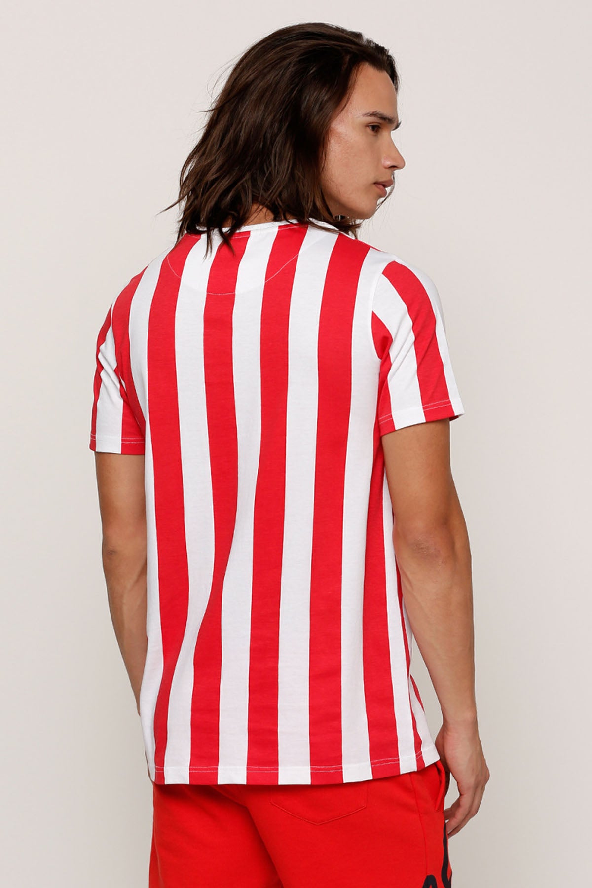 Striped Crew Neck T-Shirt with Short Sleeves