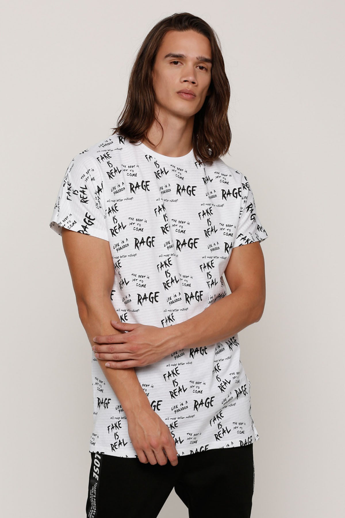 Printed T-Shirt with Crew Neck and Short Sleeves