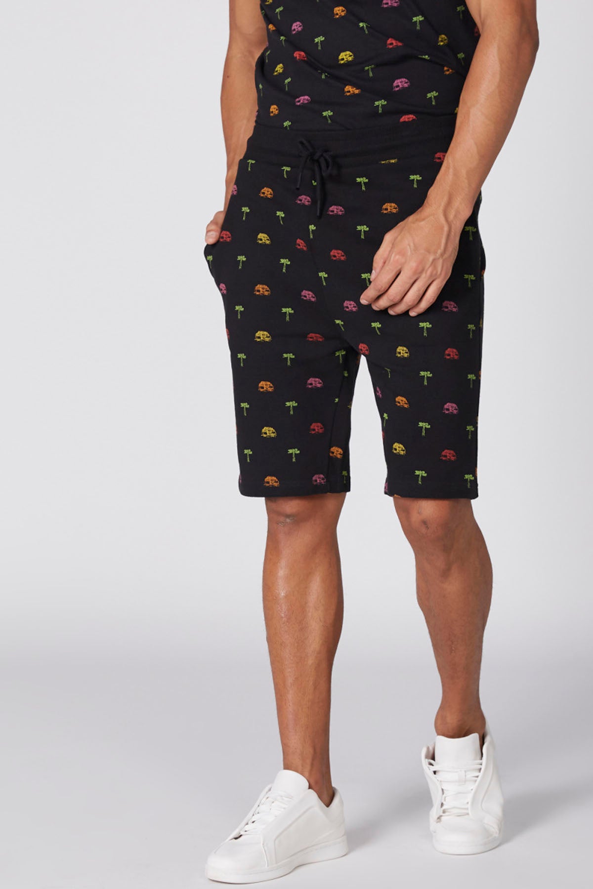Printed Shorts with Pocket Detail and Elasticised Waistband