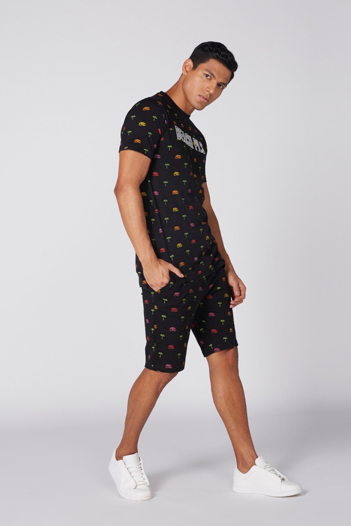 Printed Shorts with Pocket Detail and Elasticised Waistband