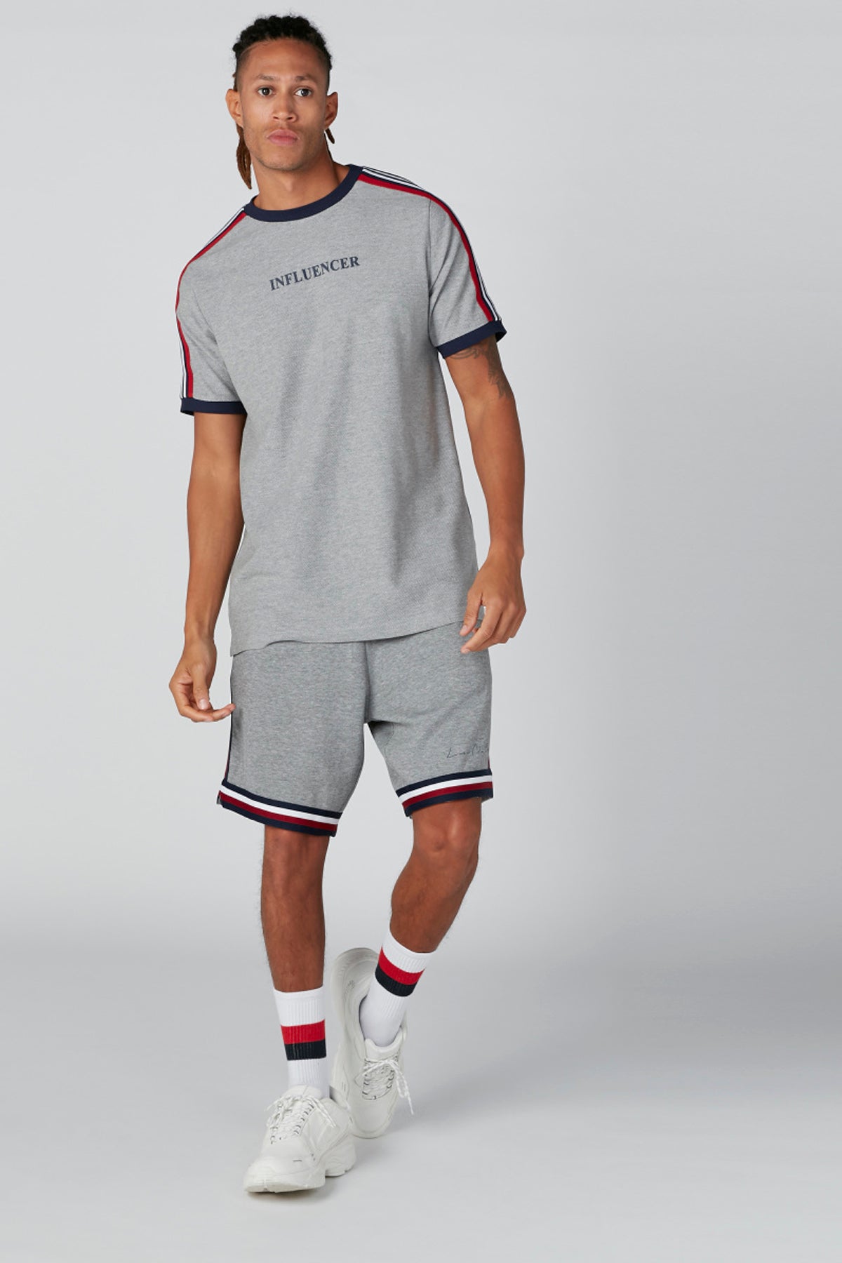 Printed T-Shirt in Relaxed Fit with Tape Detail