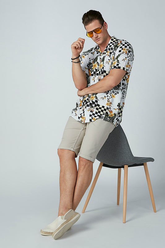 Printed Shirt with Short Sleeves