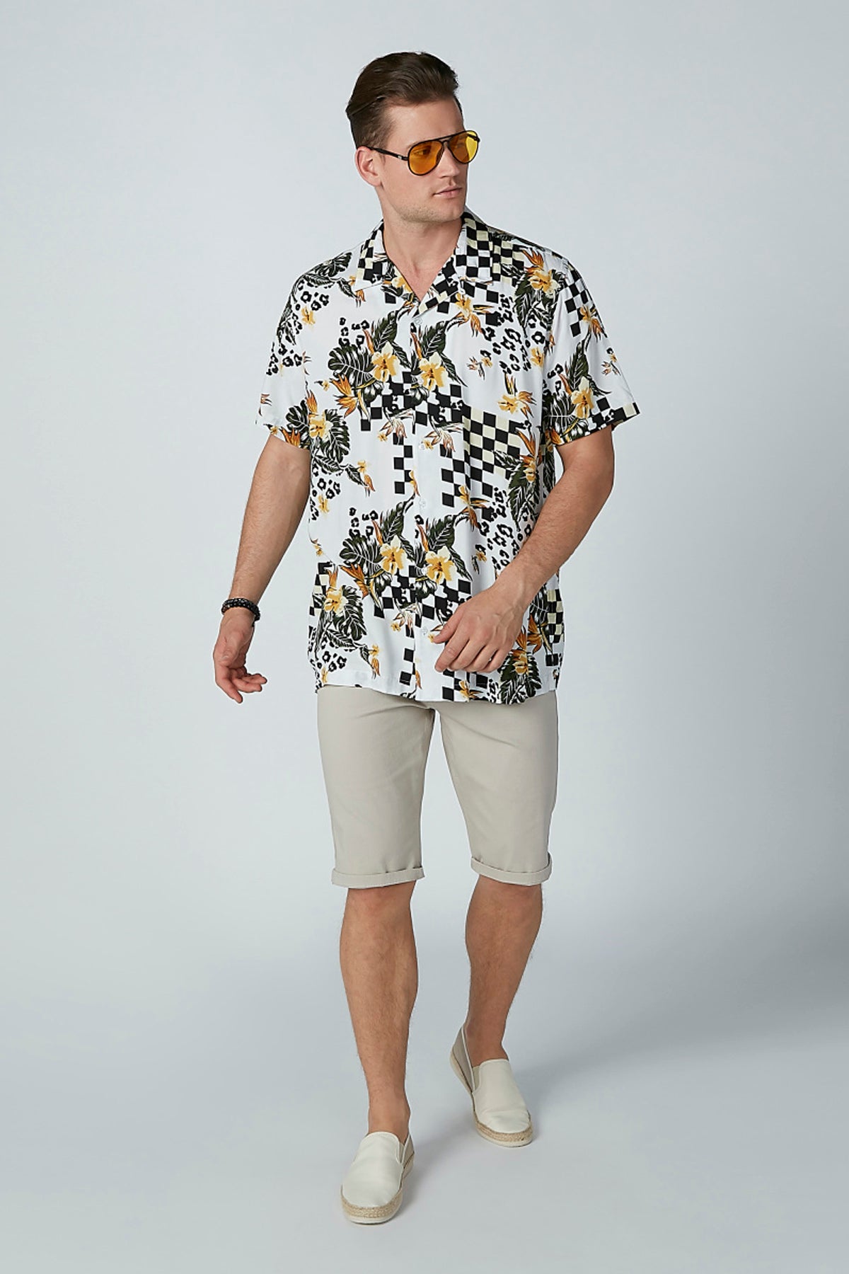 Printed Shirt with Short Sleeves