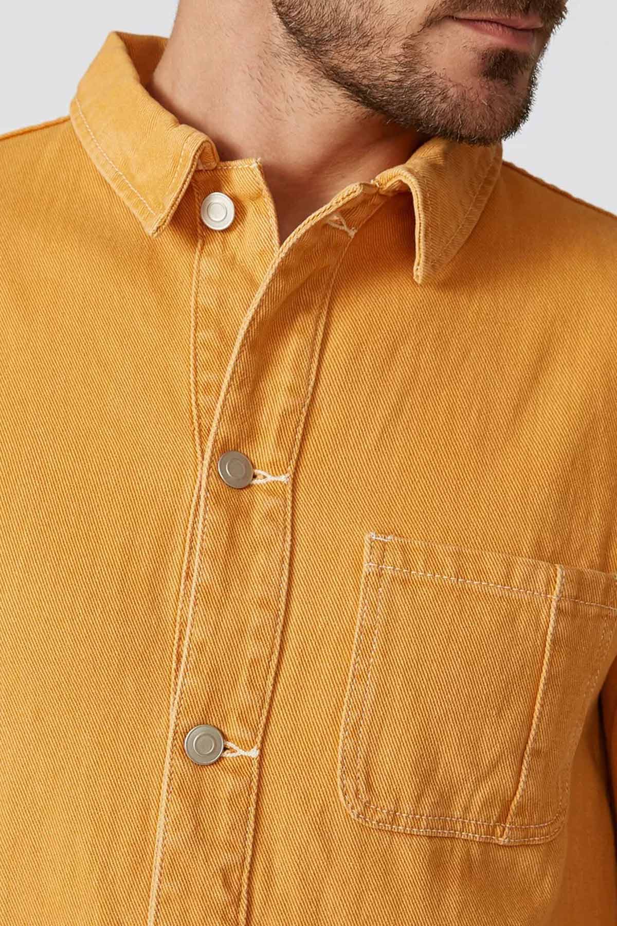 Plain Denim Jacket with Long Sleeves and Pocket Detail