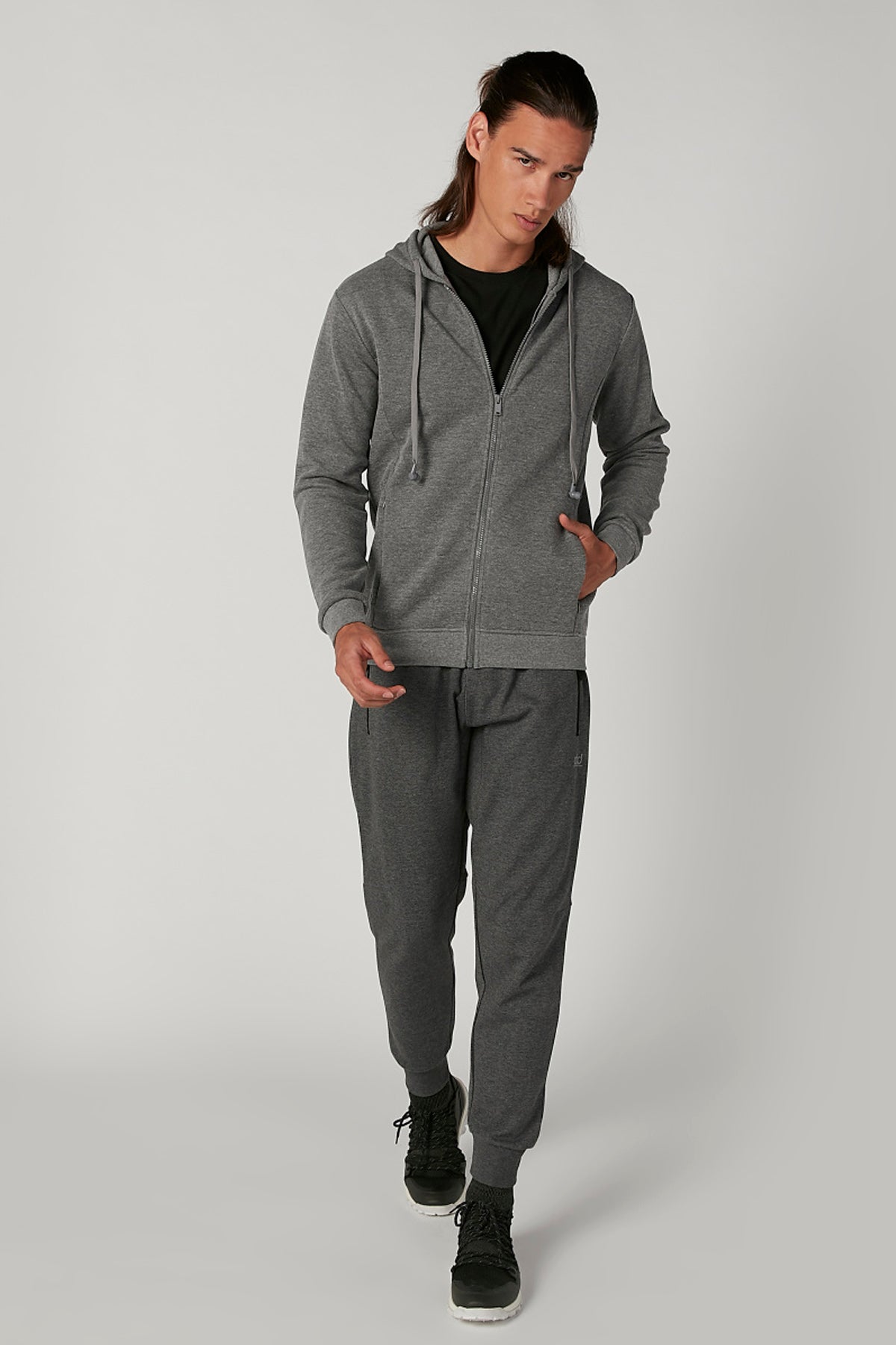 Sustainability Hoodie with Built-in Earphones and Zip Closure