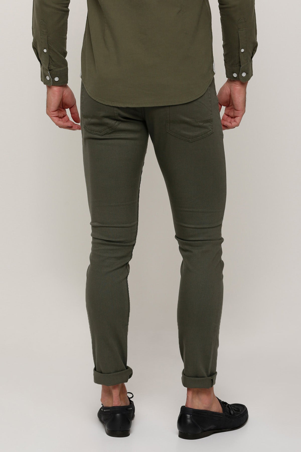 Full Length Jeans with Button Closure