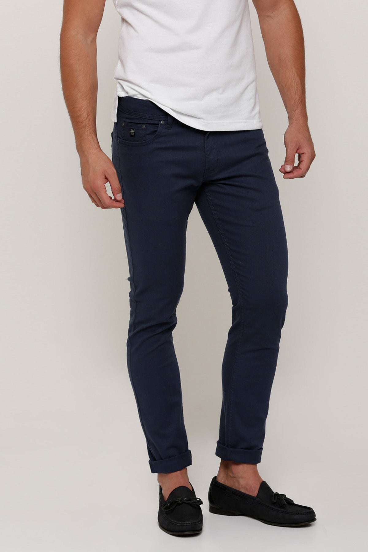 Full Length Jeans with Button Closure