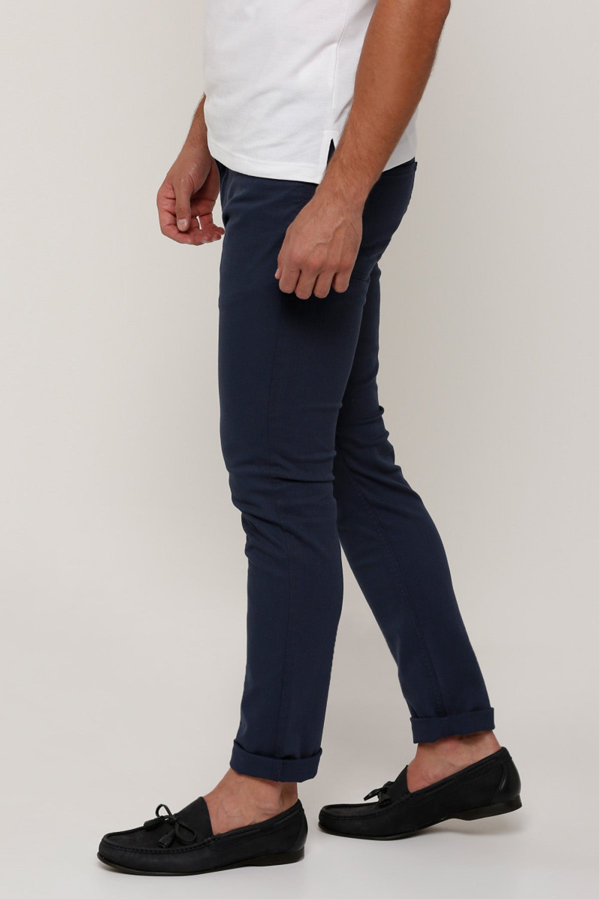 Full Length Jeans with Button Closure