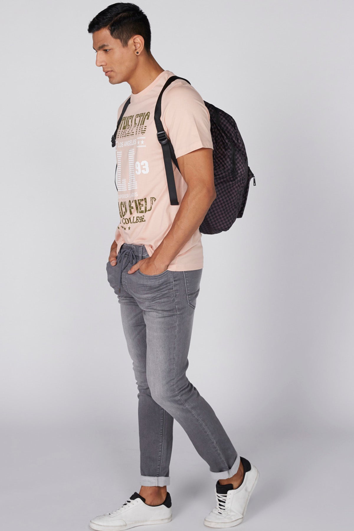 Full Length Jeans with Drawstring and Pocket Detail