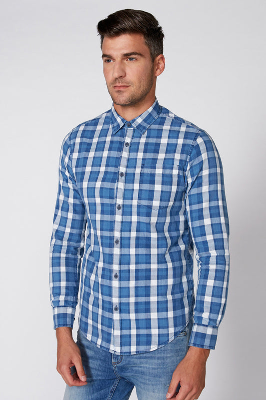 Chequered Shirt with Long Sleeves and Complete Placket