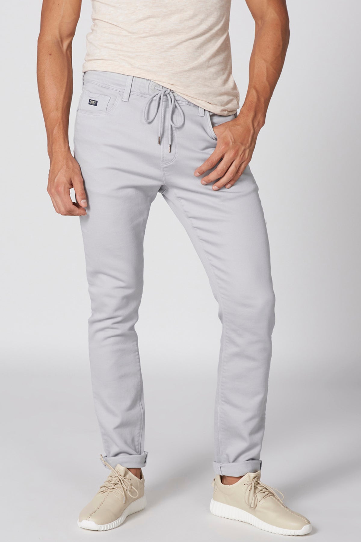 Full Length Pants with Elasticised Waistband and Pocket Detail