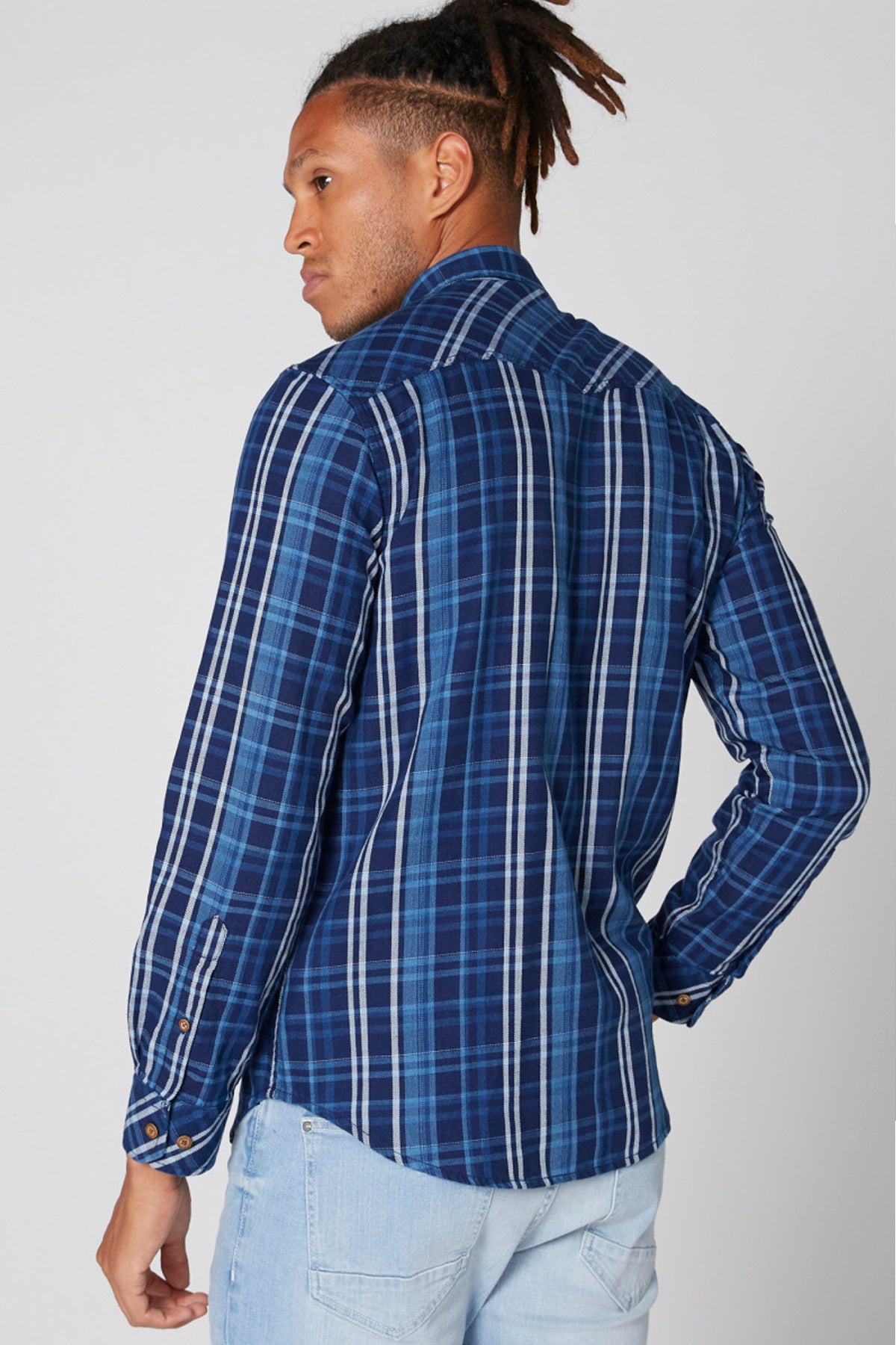 Chequered Shirt with Long Sleeves and Complete Placket