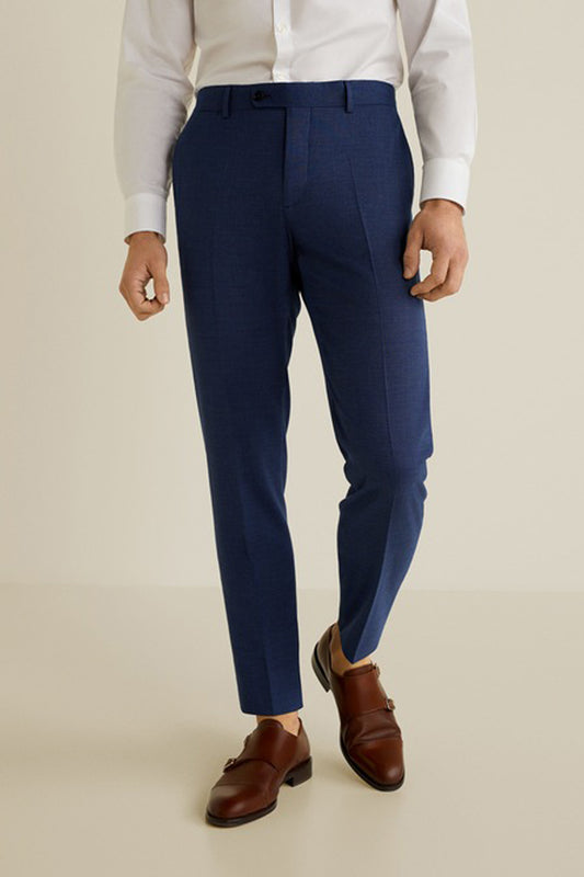 Slim Fit Microstructure Suit Trousers