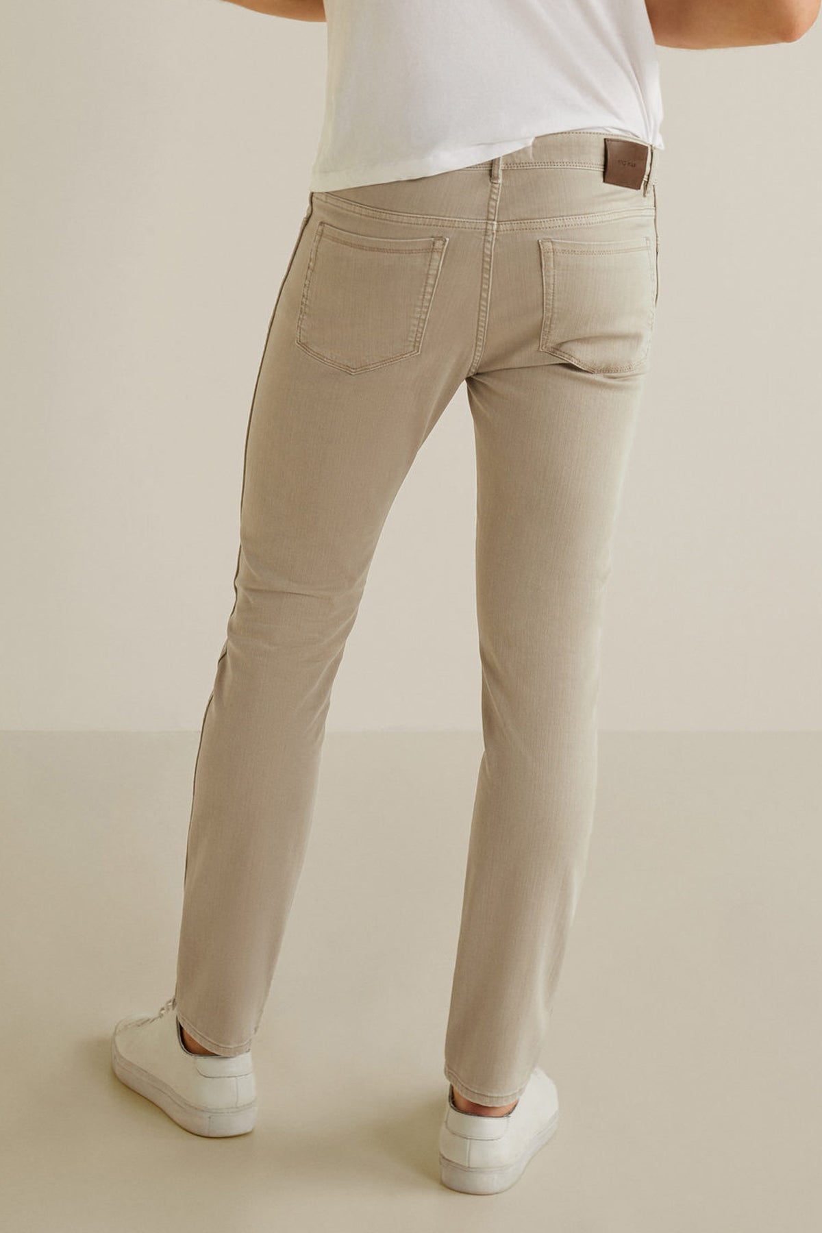 Beige Colour Slim-Fit Patrick Jeans