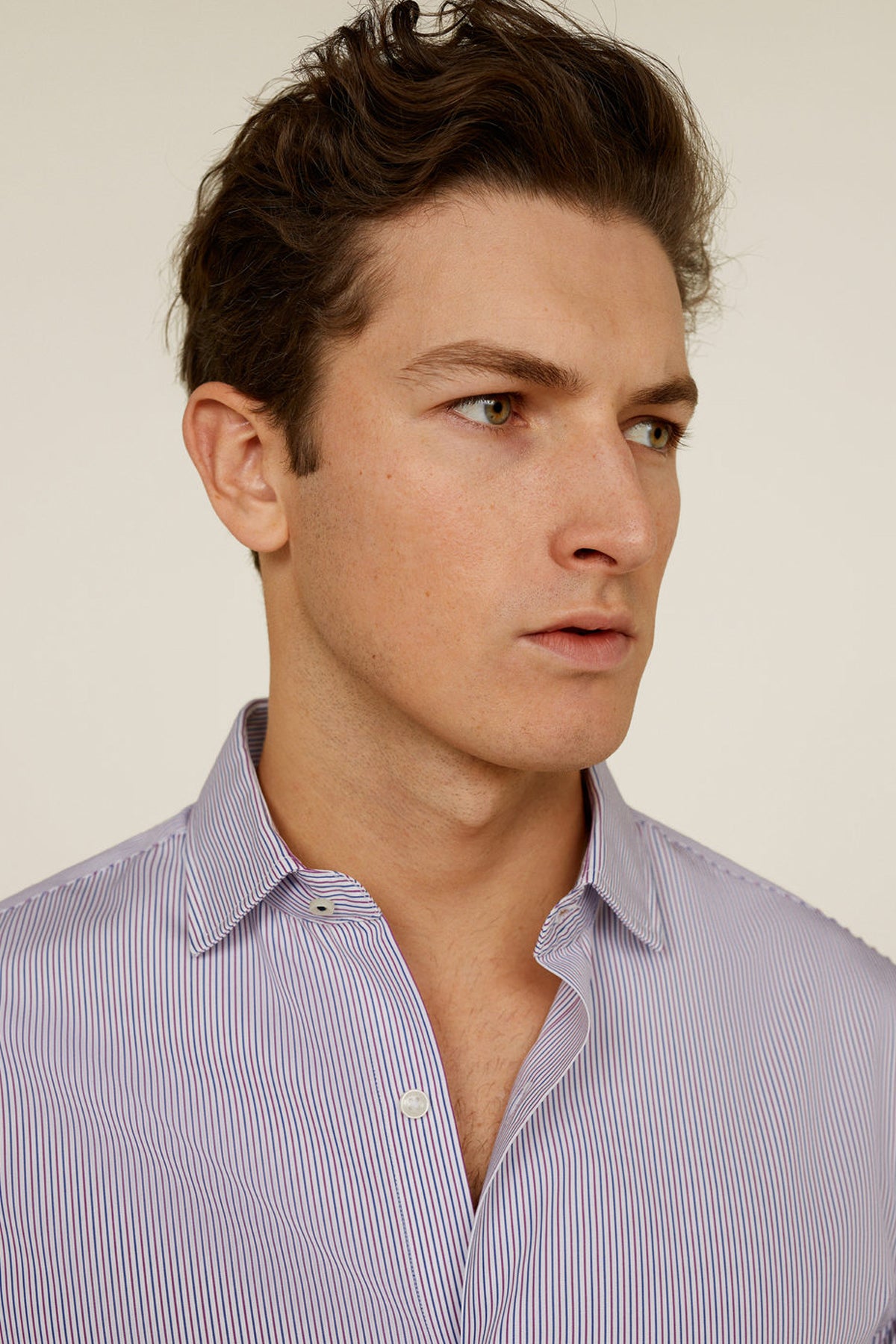 Slim Fit Fine-Striped Tailored Shirt