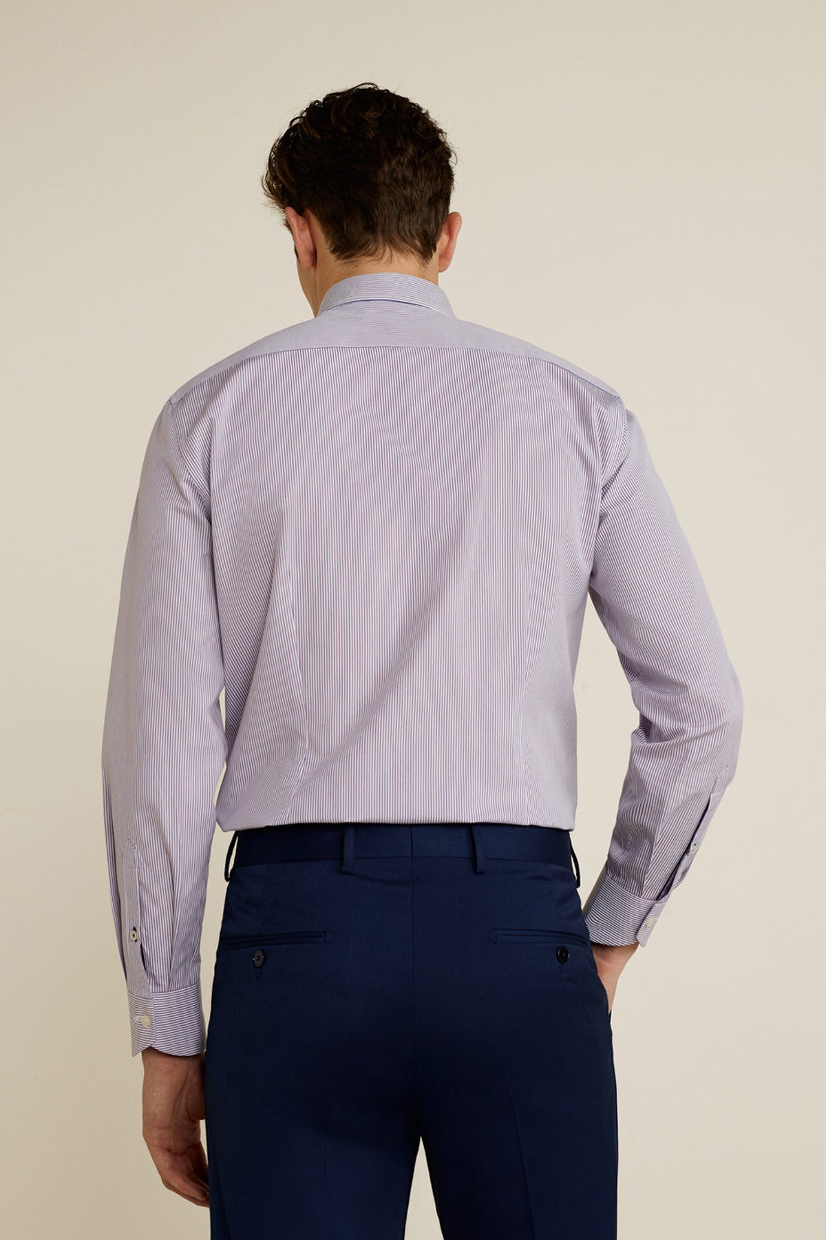 Slim Fit Fine-Striped Tailored Shirt
