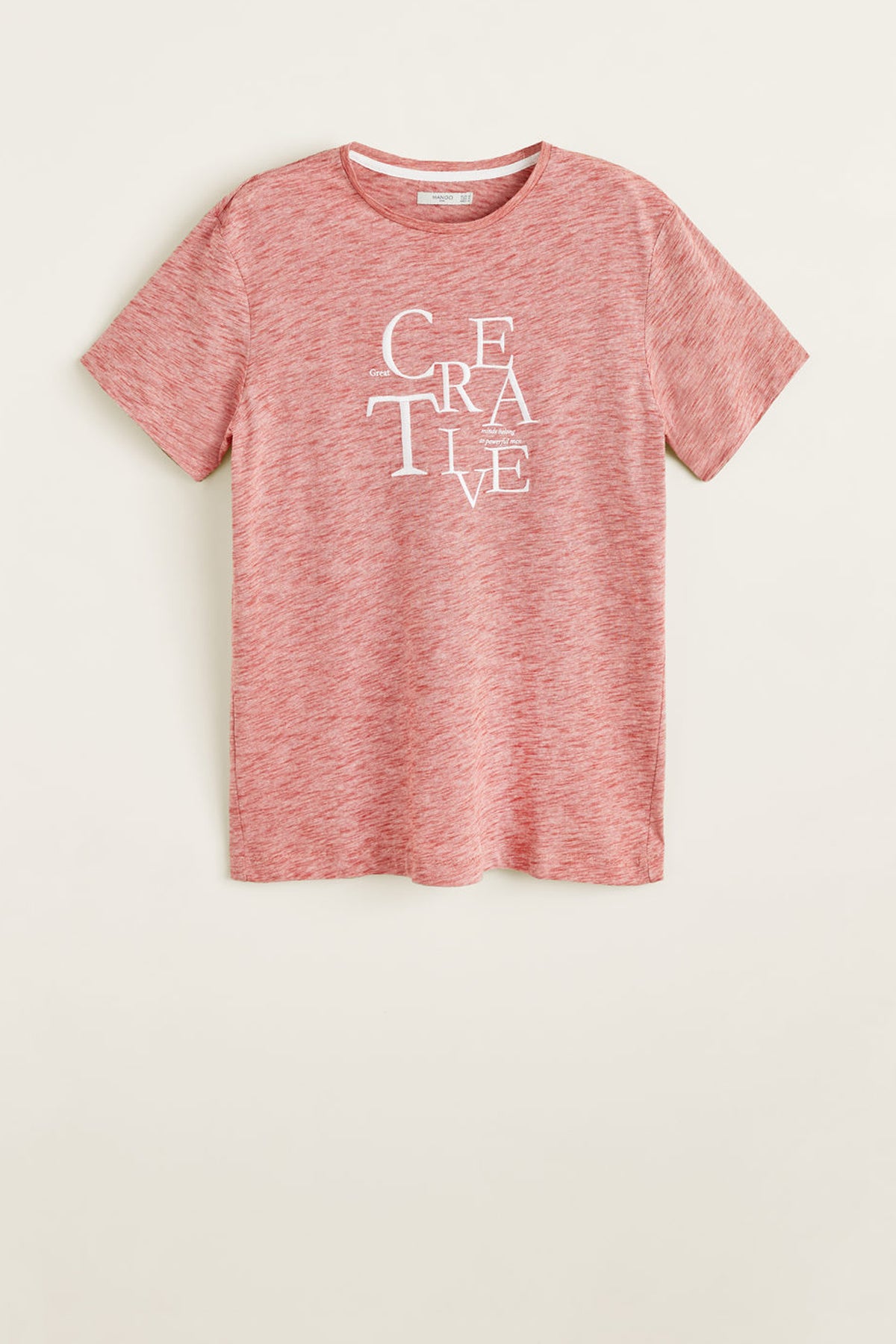 Embroidered Message Flecked T-Shirt