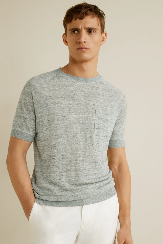 Flecked Lyocell Linen T-Shirt