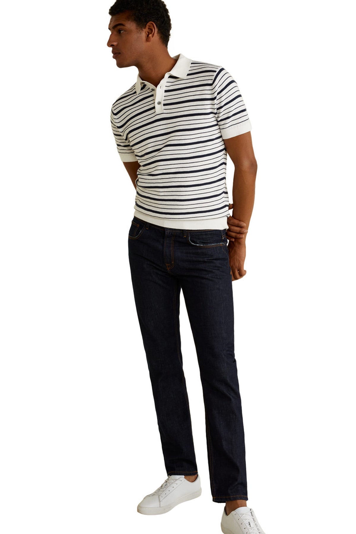 Stripe Textured Polo Shirt