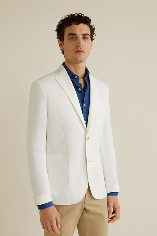 Slim-Fit Unstructured Linen Blazer