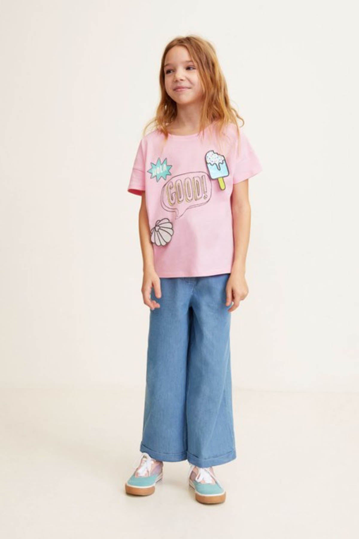 Girl's Decorative Appliqué T-Shirt