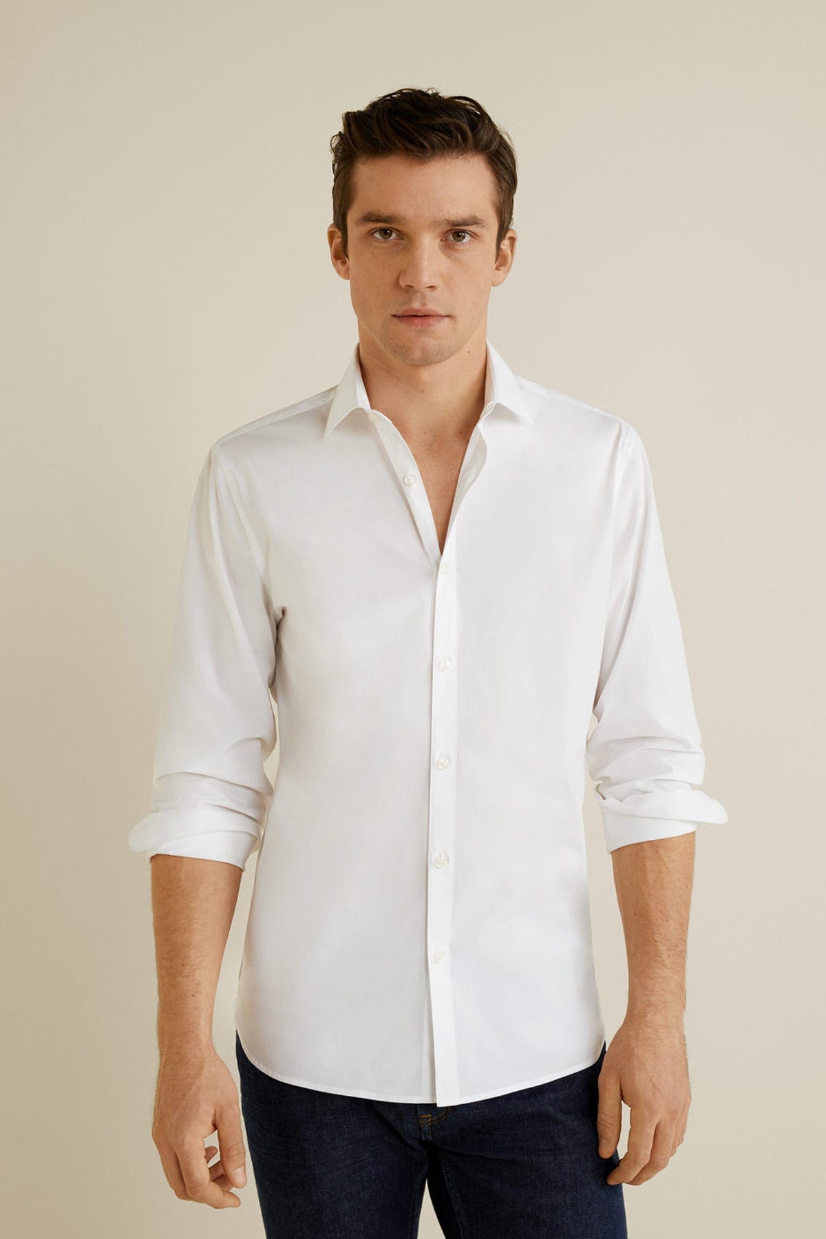 Slim Fit Stretch Cotton Shirt