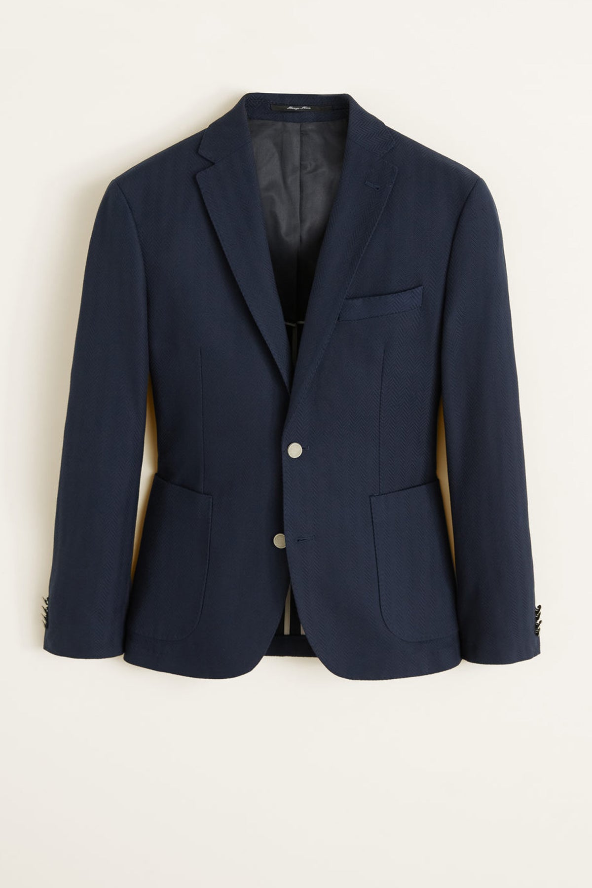 Slim Fit Herringbone Structured Blazer