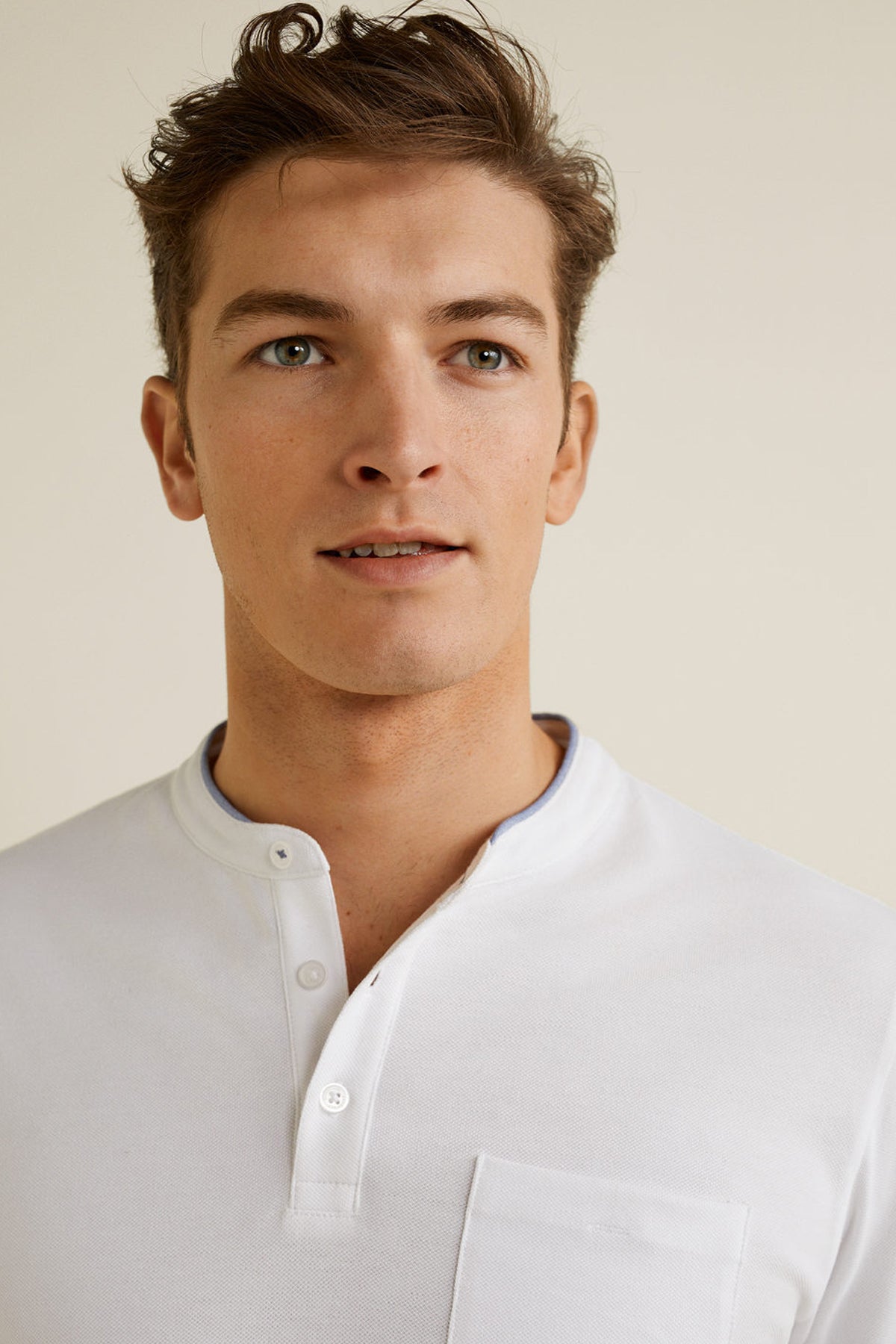 Mao Collar Polo Shirt