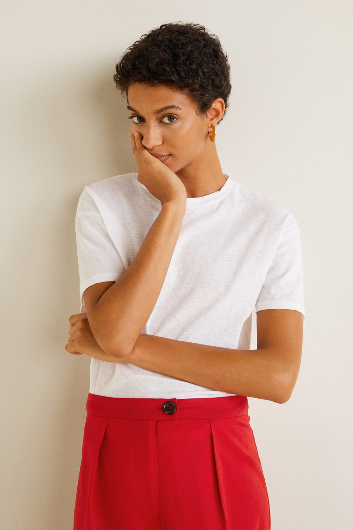 Flared Cotton Trousers