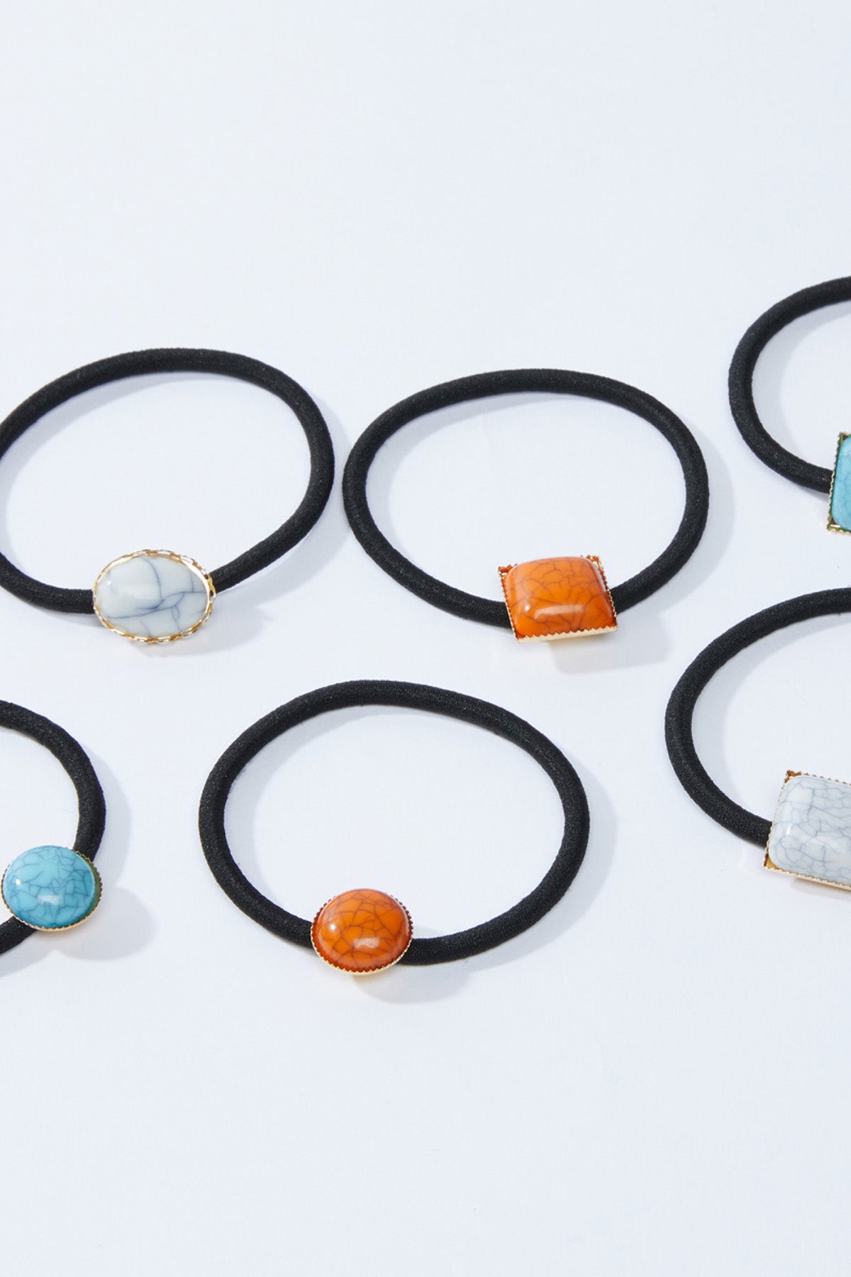 Embellished Hair Tie - Set of 6