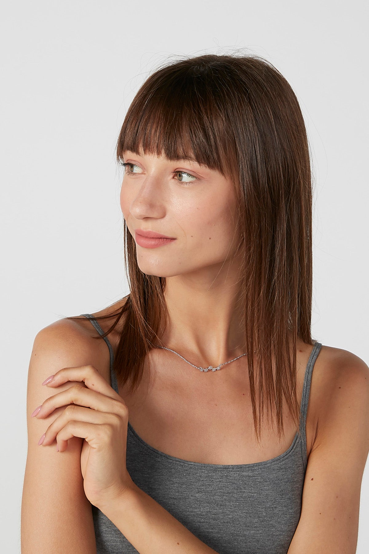 Studded Pendant Necklace with Lobster Clasp
